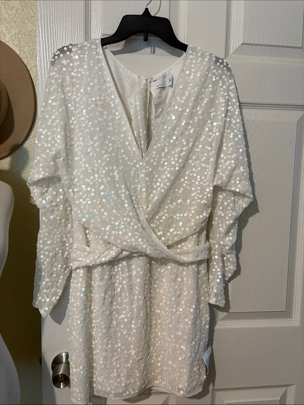 ASOS White Sequin Mini Dress